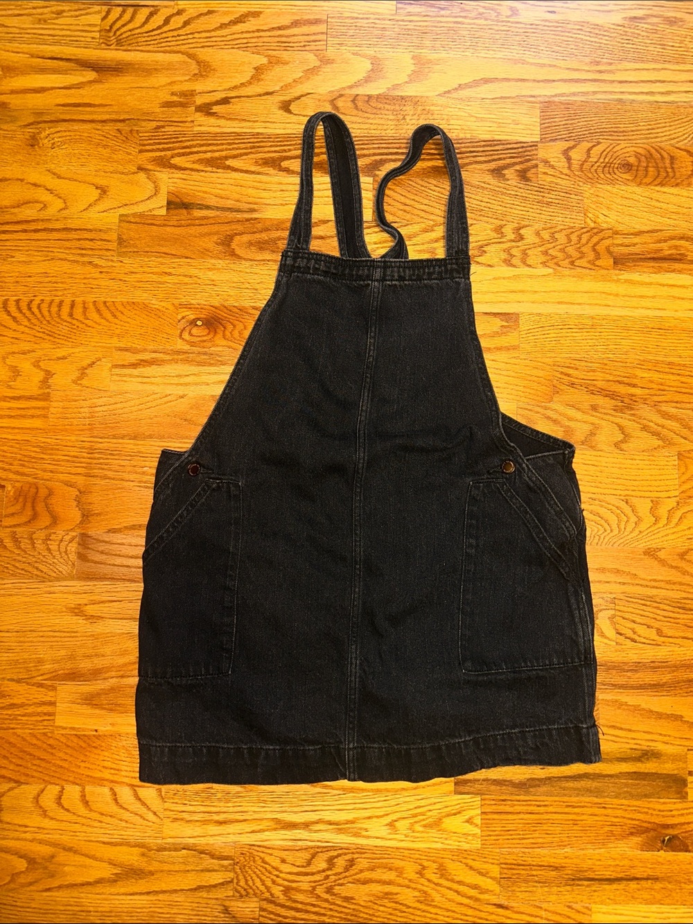 Universal Thread Black Washed Denim Overall Dress